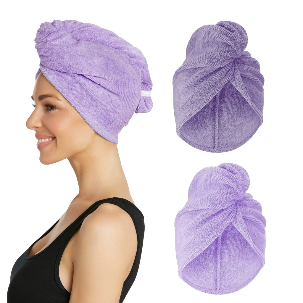 (Pack Of 2 )Super Absorbent Quick Dry Hair Towel Microfiber Wrap