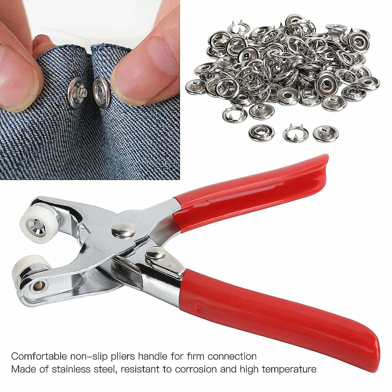 Tich Button Machine Plier Metal Mody With 50 Button