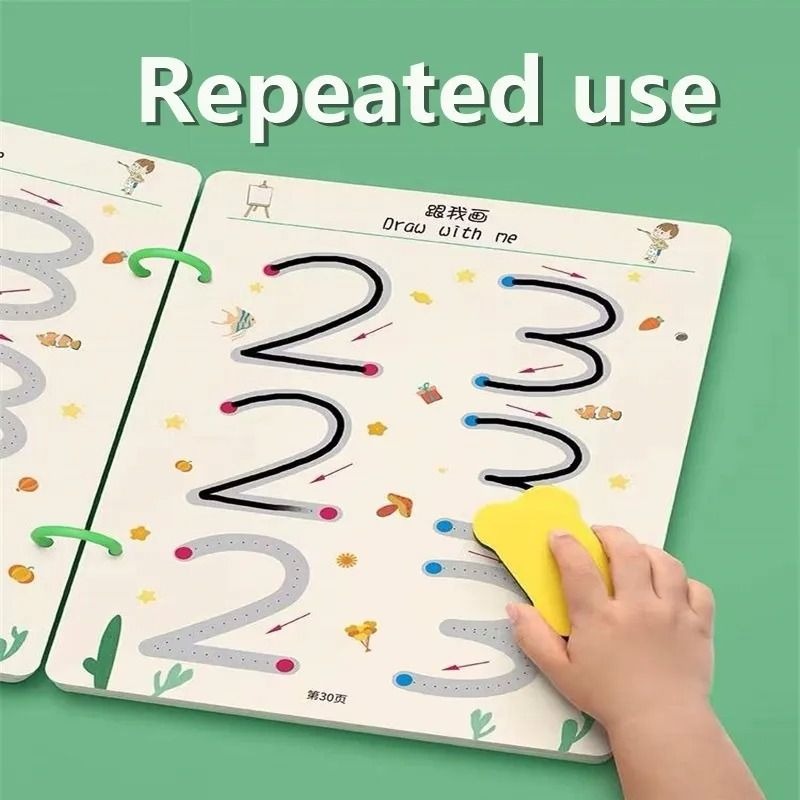 A4 Kids Educational Learning Tracing Book | 64 Pages with 2 Markers & Duster