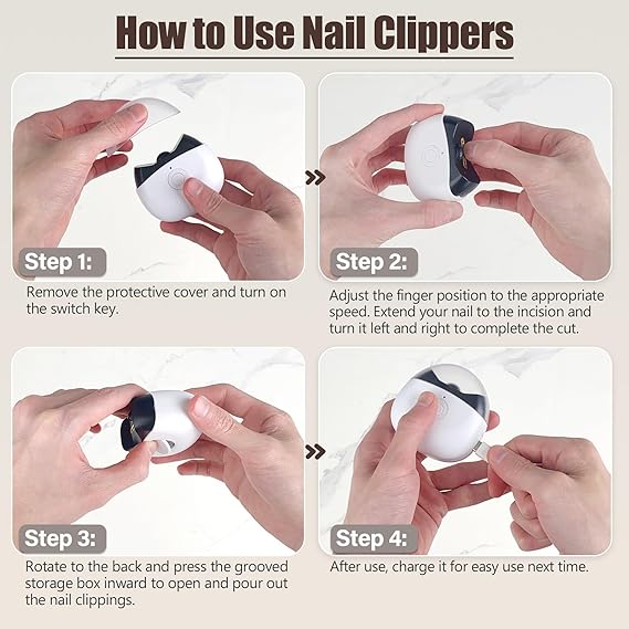 Electric Baby Nail Clippers with Light,Rechargeable