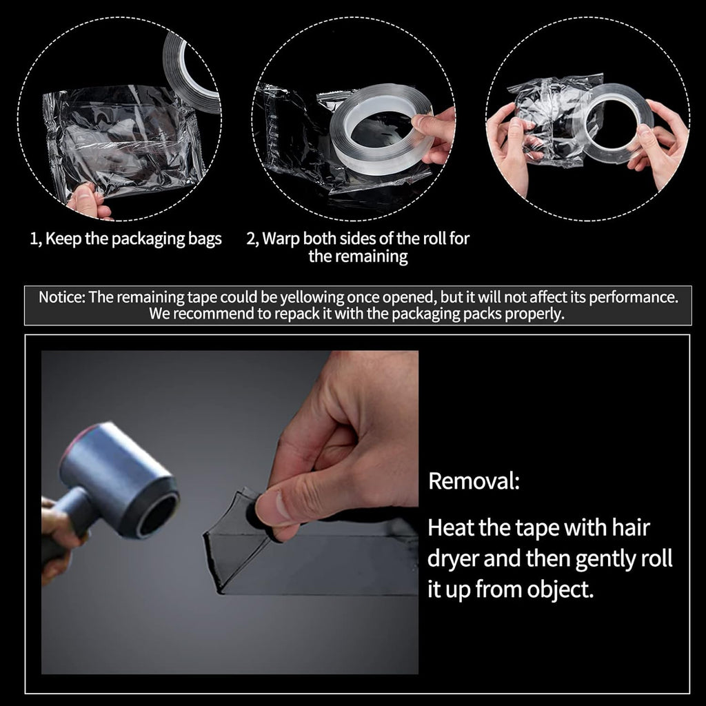 (pack of 2) Nano Tape Double Side Tape |washable Reusable Tape