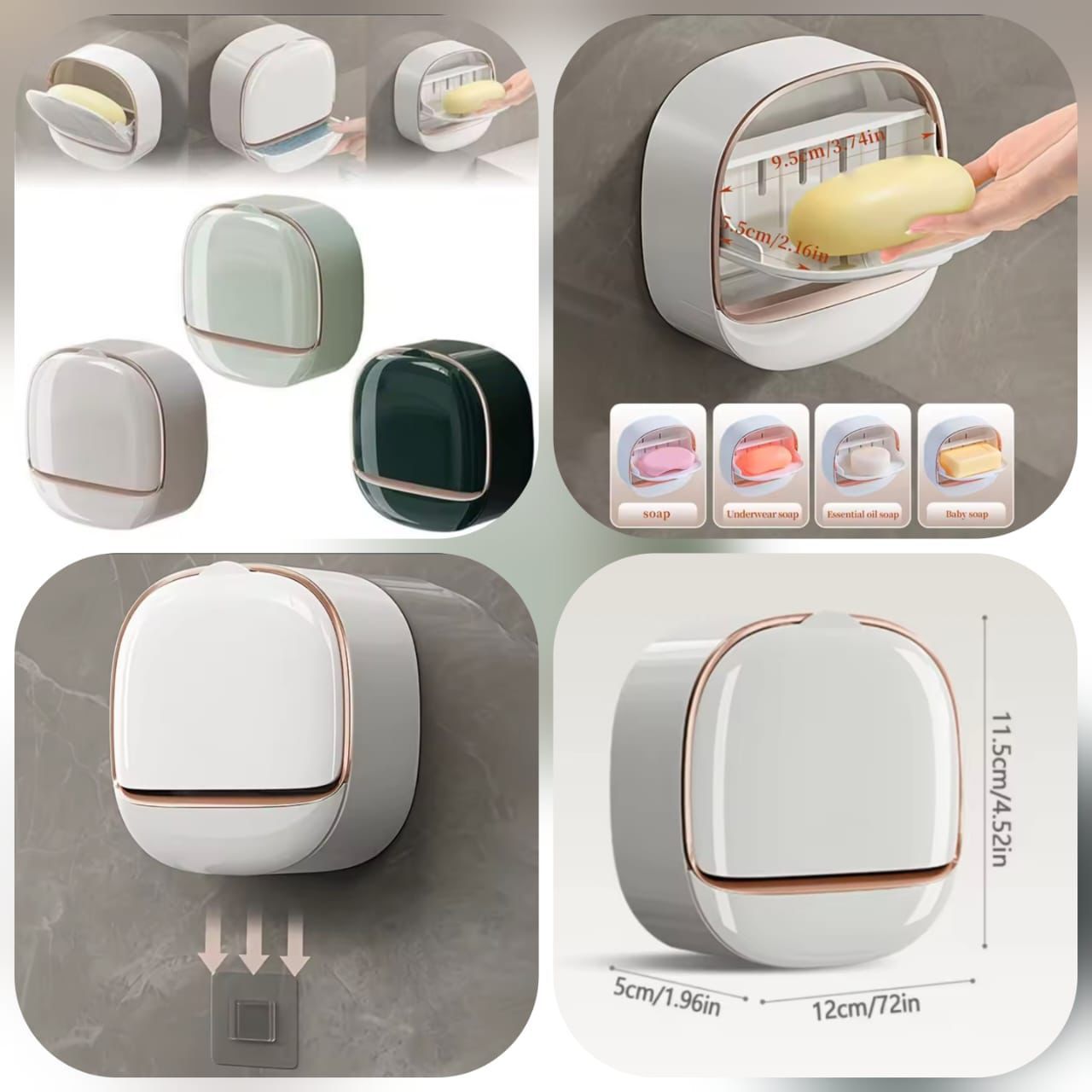 Luxury Soap Holder Punch Free Drain Laundry Soap Box Easy Cleaning