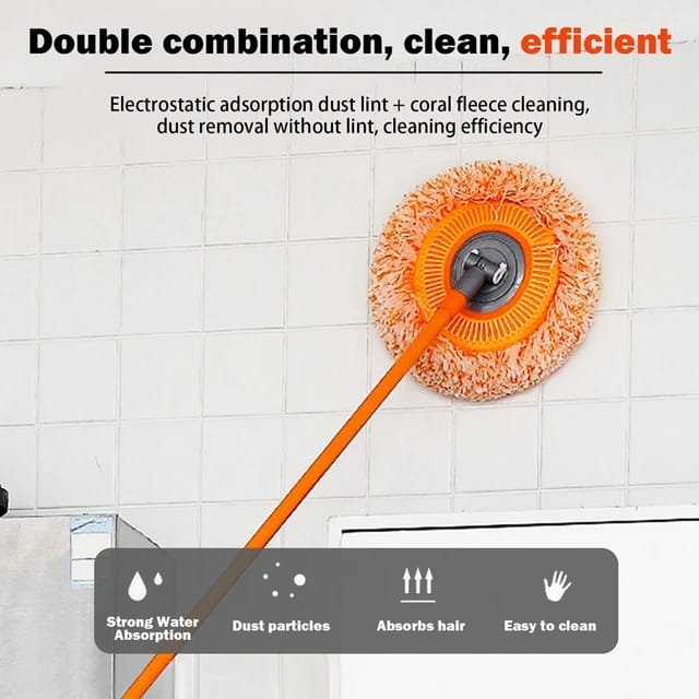 360° Rotatable Cleaning Mops Adjustable Multifunctional Sunflower Chenille Magic Mop Head Microfiber Dust Mops Window Cleaning