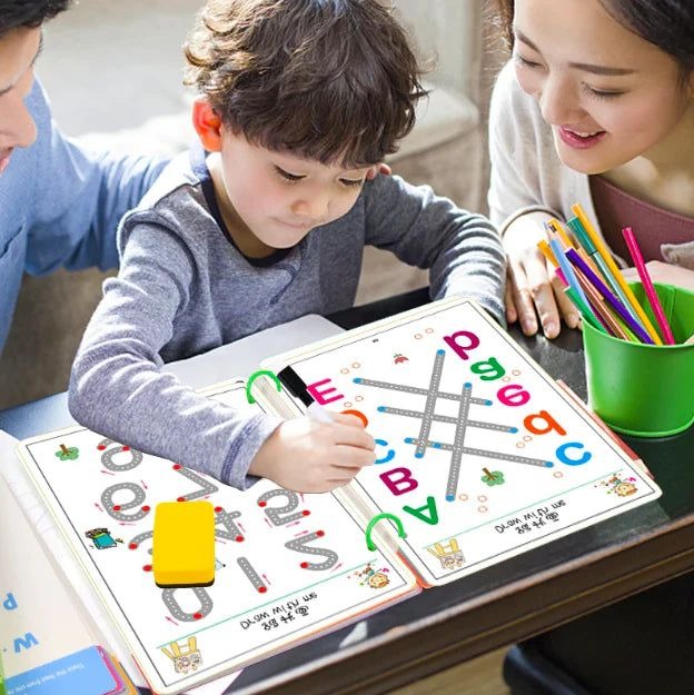 A4 Kids Educational Learning Tracing Book | 64 Pages with 2 Markers & Duster