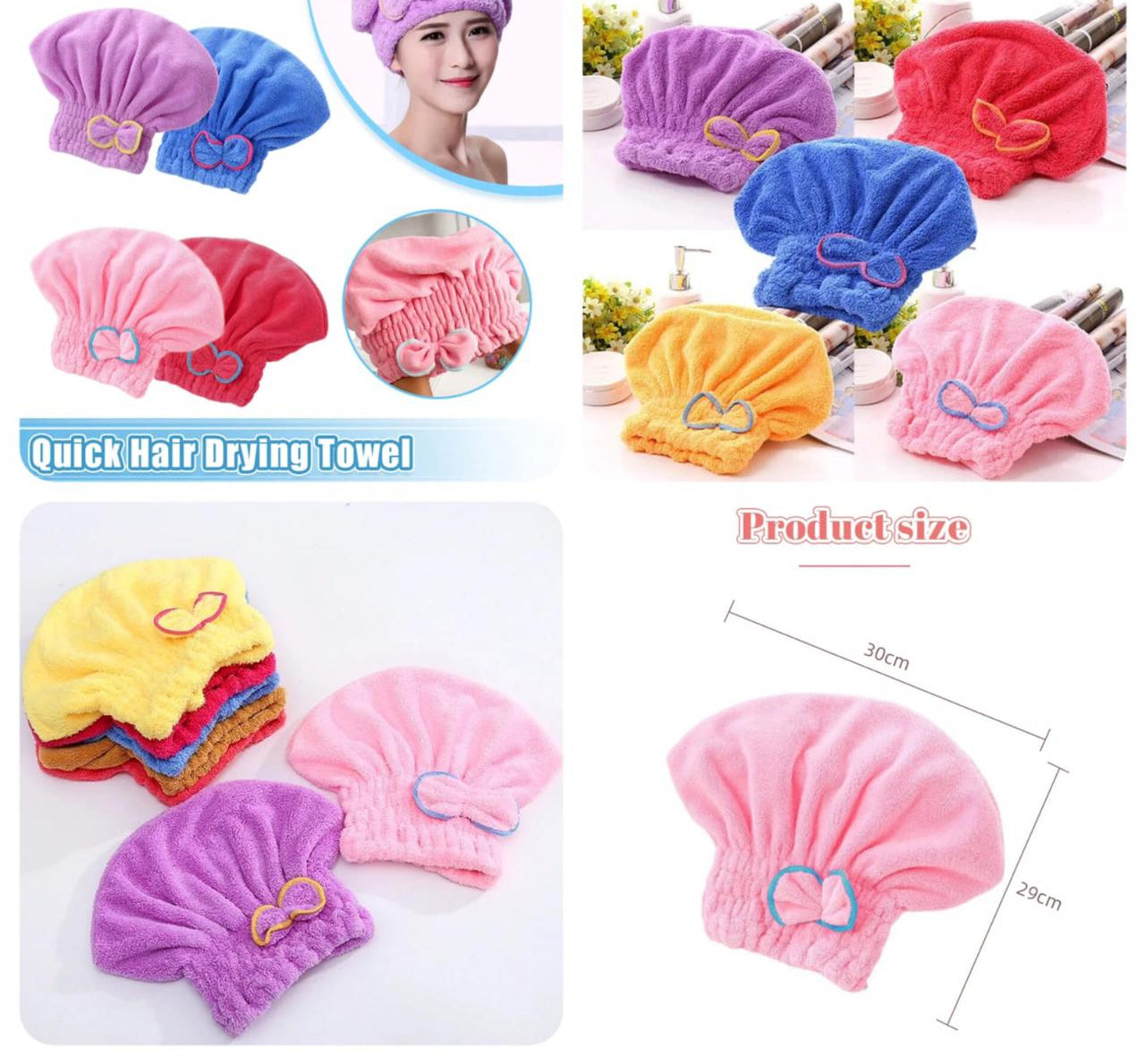 (Pack of 02 ) Hair Drying Cap Towel